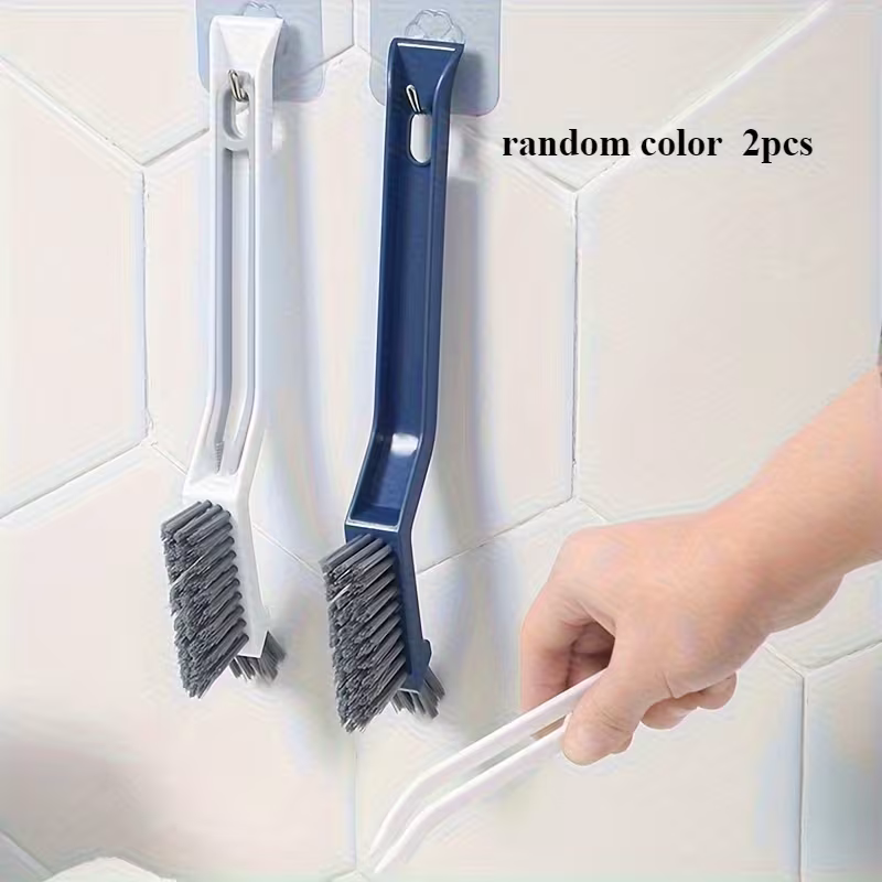 2 in 1 small clip window cleaning brush multi surface scrubber dual head durable plastic brush with ergonomic handle suitable for bathroom kitchen and narrow spaces no electricity required Product details 5