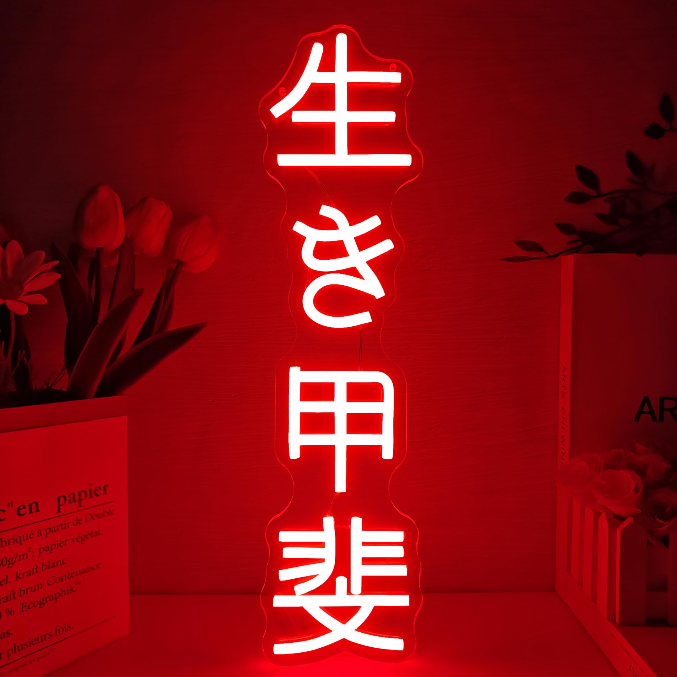TEMU Yorilit Led Neon Sign Japanese Powered Dimmable Wall Lamp Wall Decor Room Inspiration Gift