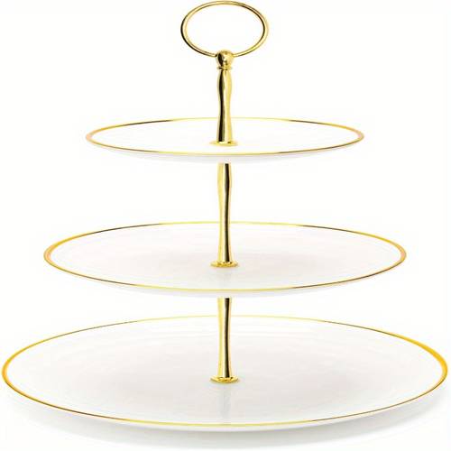 modern minimalist 3 tier cupcake stand plastic layered service rack tea party shower and wedding dessert tower tray circular