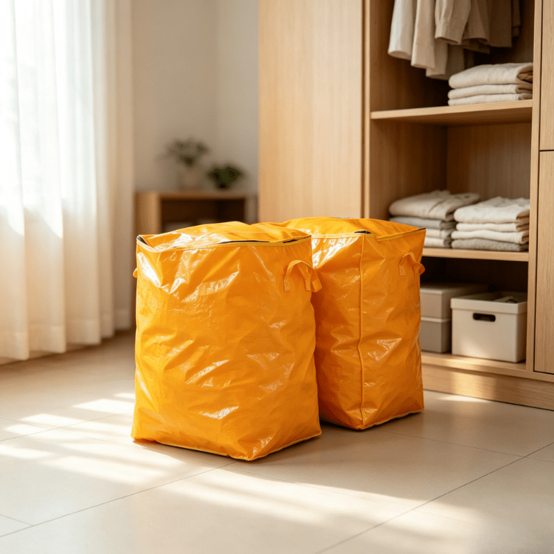 TEMU 2pcs Extra-large Heavy-duty Moving Bags With Reinforced Handles — Heavy-duty, Waterproof Storage And Organizing Bags, Foldable And Portable