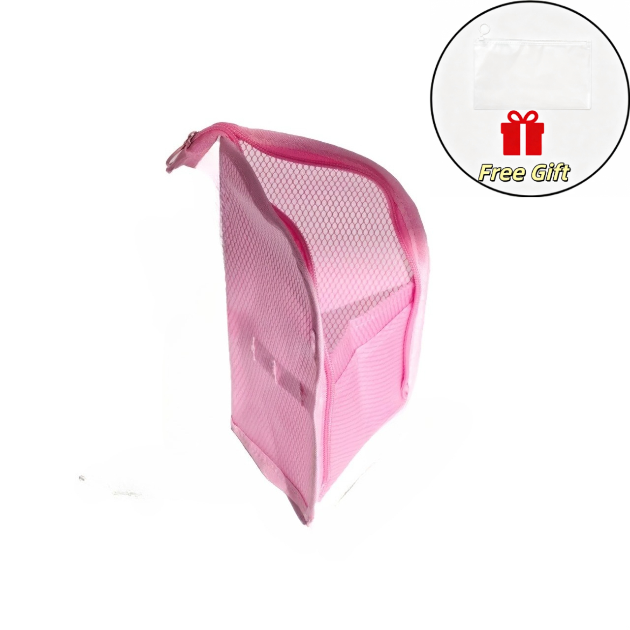 TEMU 2pcs Mesh Makeup Bag Set (1pc Makeup Bag And 1pc Transparent Storage Bag) Compact Thickened Mesh Makeup Bag, Large Capacity Octagonal Toiletry
