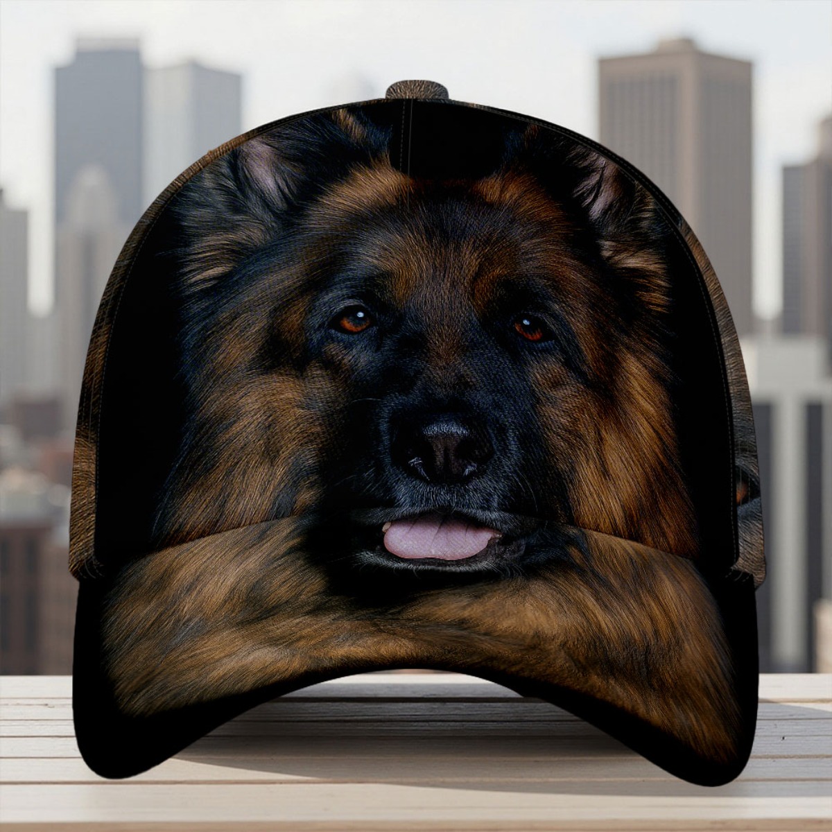 TEMU 1pc Men' German Shepherd Print Duckbill With & Lightweight - Full-body Dog Portrait, Suitable For Christmas Parties,, Machine Washable Hat For