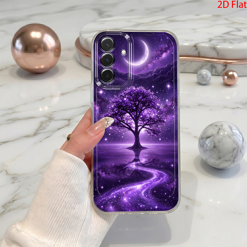 TEMU Phone Case - 2d Flat Purple Phone Case For A03s A05s A06 A07 A13 A14 A15 A16 A17 A22 A23 A24 A25 A26 A32 A34 A35 A36 A37 A52 A53 A54 A55 A56 A57