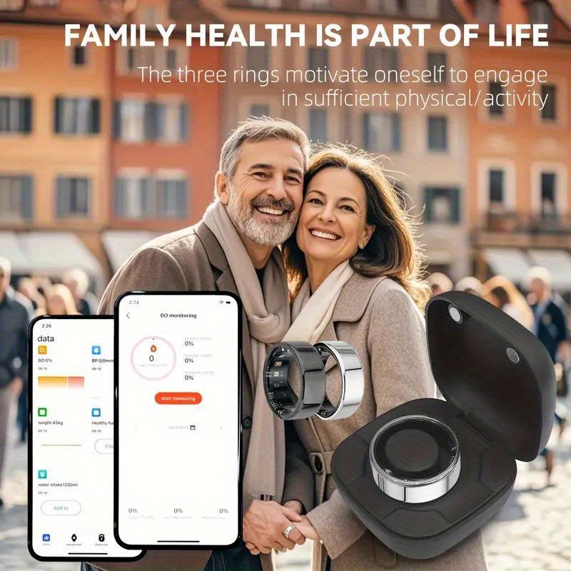 Smart ring, fitness tracker, health tracker with step count, distance, calories, sleep tracking, exercise monitoring, IP68, unisex, great gift recommendation