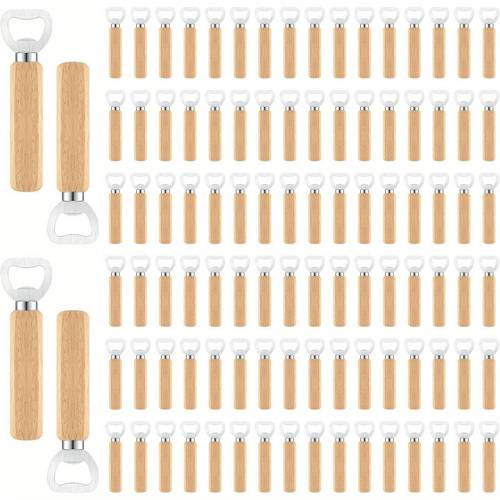 photo de l'article 20/200pcs ouvre-bouteilles en bois, ouvre-juice et soda gravables, cadeaux parfaits pour , fêtes et restaurants.