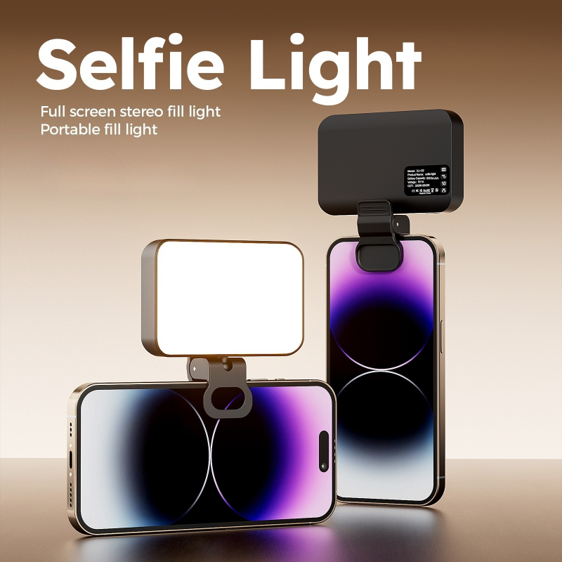 E-shop HOTU 1 Stück LED Fülllicht, Selfie-Licht, USB-Aufladbar, 10 Helligkeitsstufen & 3 Farbtemperaturen, Eingebauter 800mAh Akku, Langlebig & für