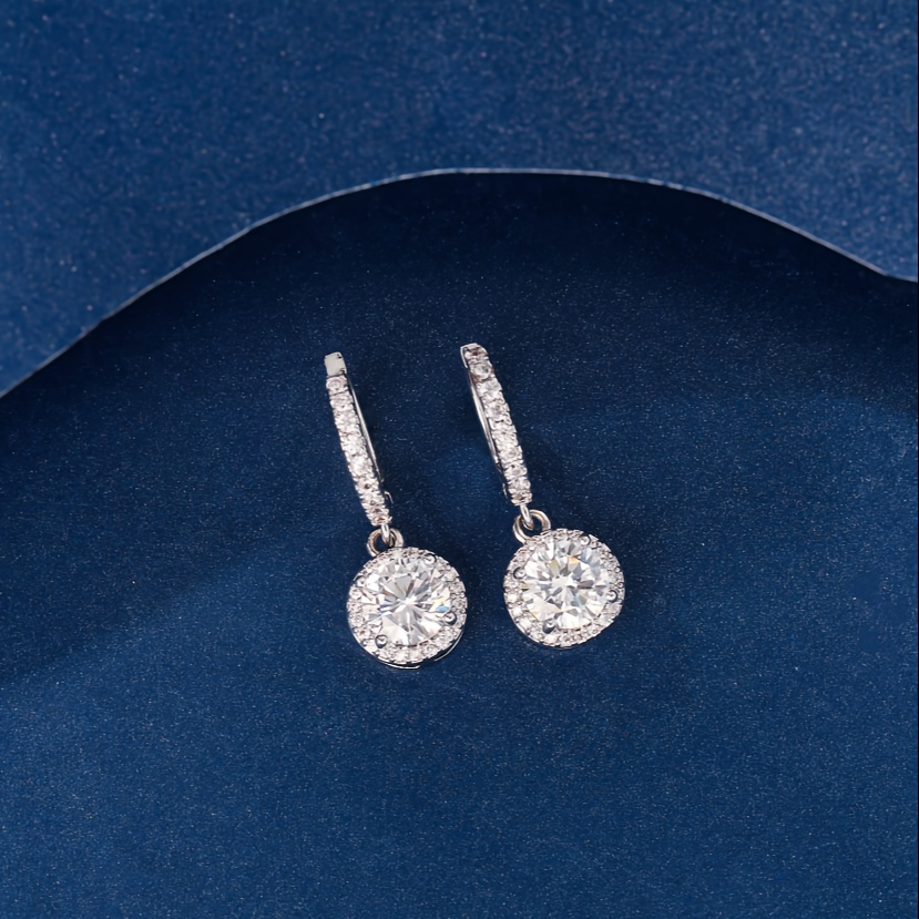 925 sterling silver 32g womens round   stud earrings exquisite elegant fashion   perfect gift for birthday festival and anniversary including exquisite gift box Product details 3