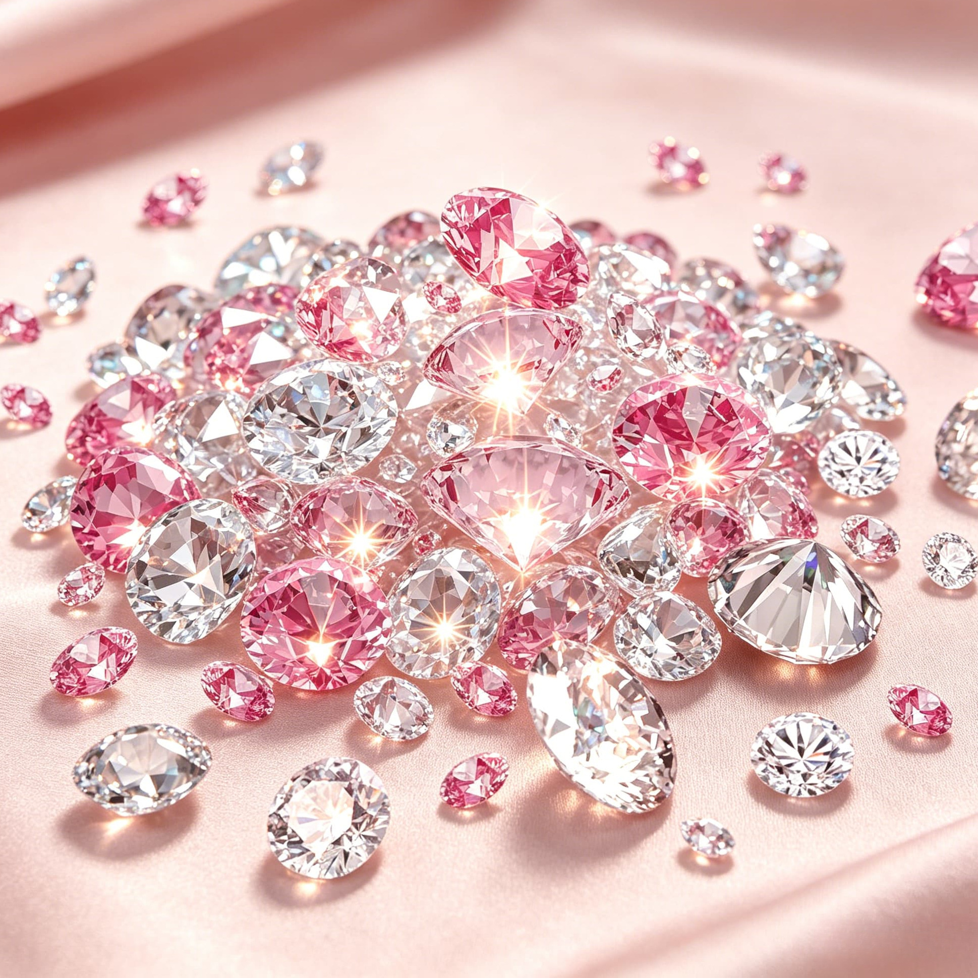 TEMU 1063pcs, Pink And Transparent Acrylic Diamonds For Crafts, Vase Fillers, Sparkling Fake Gems Crystals, Wedding Decor Additions, Home Decor,