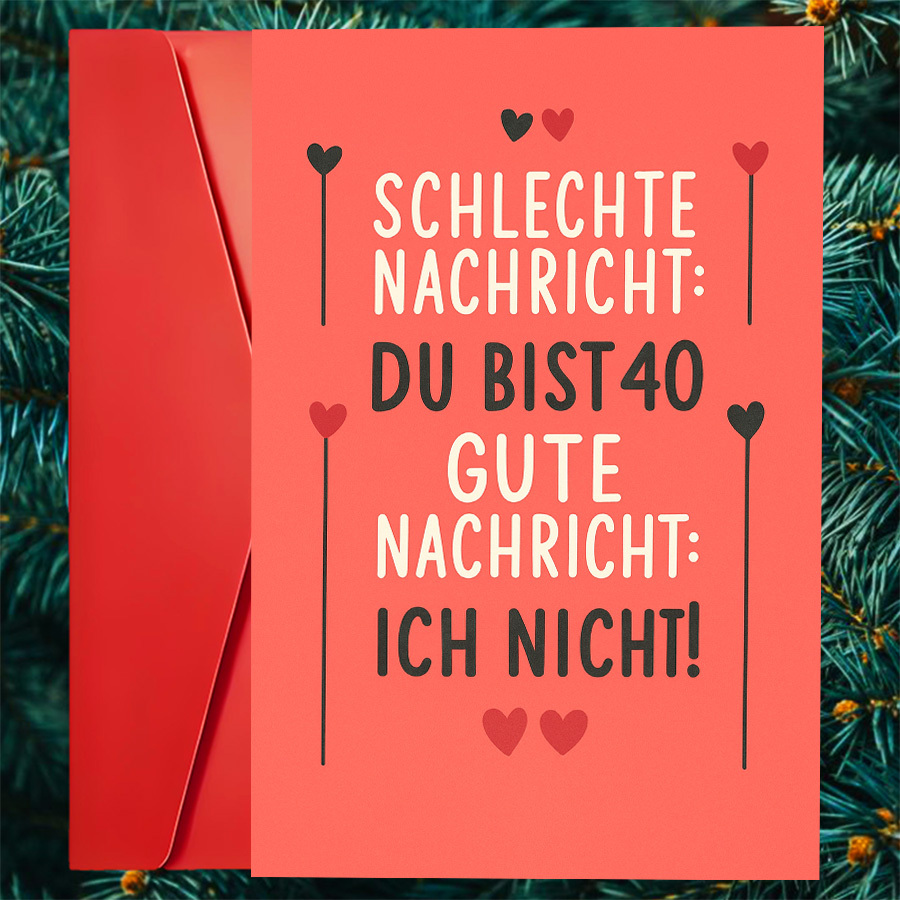E-shop 1 Stück Lustige 40. Geburtstagskarte für Freunde Familie – Humorvolle -Feier – für Geburtstage besondere Party-