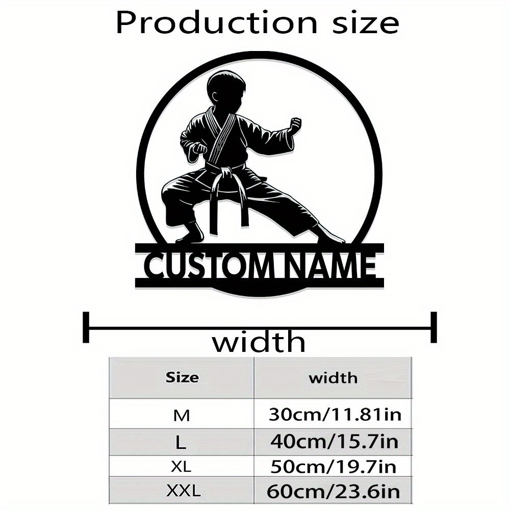 TEMU Customizable Karate Metal Wall Art Sign â Personalized Martial Arts Silhouette Decor For Home, Door, And Outdoor Spaces â Iron Wall Hanging W