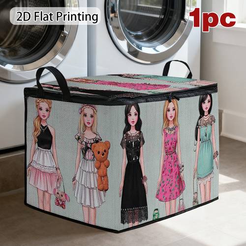 1pc oxford cloth storage basket with lid foldable soft fabric organizer suitable for delicate clothing doll dress design dresser box wardrobe organizer for underwear designer dresses dressing room storage space saving home decor