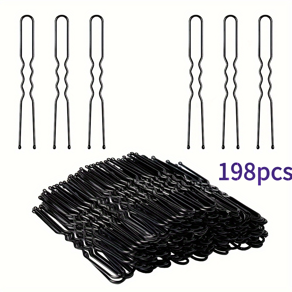 Image of 48/98/198pcs Metal Hair Clip U-shaped Pin Side Clip Bangs Clip | Hair Accessories For Women, Ideal For Bridal Shower