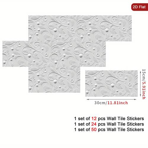 azulejos autoadesivos impermeáveis, disponíveis em packs de 12, 24 ou 50, com um design floral . azulejos falsos autoadesivos são perfeitos para revestimentos de cozinha e para realçar paredes de em casa