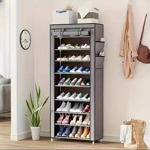 2027 new style 10 layer non woven fabric replacement for shoe cabinet with dust cover space saving shoe rack non woven fabric high and narrow shoe rack non woven fabric large capacity easy to assemble and portable shoe cabinet