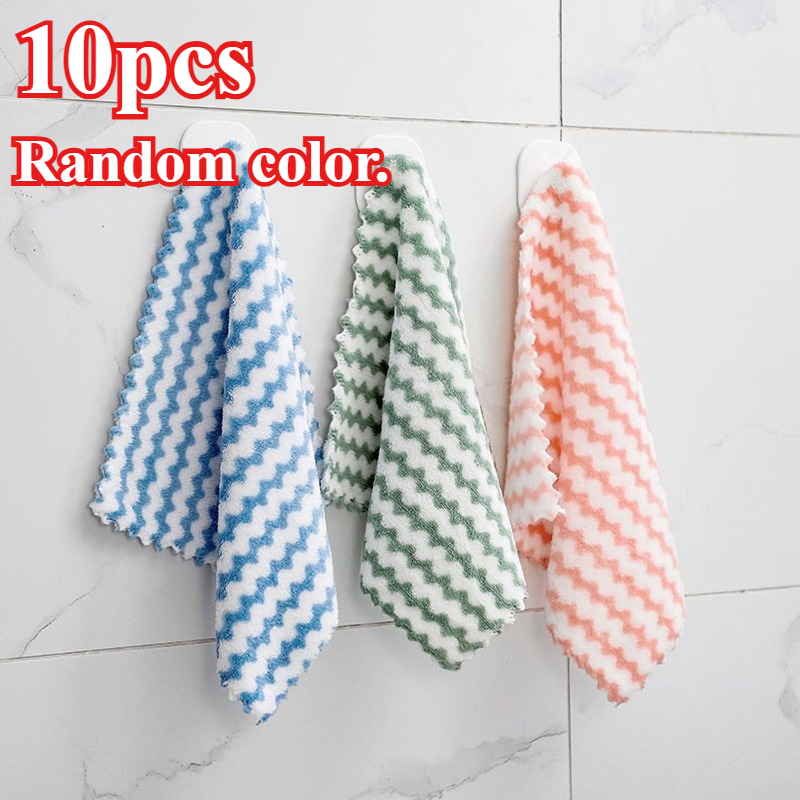 TEMU Chiffon de cuisine en microfibre polaire de couleur aléatoire, serviette de nettoyage réutilisable peluches, multi- à séchage rapide pour laver