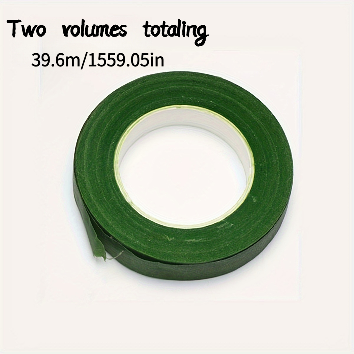 TEMU 2-roll Set Of Decorative Tape, 19.8m Per Roll, Self-adhesive Green Garden Tape, Suitable For Bouquets, Stem Wrapping, Crafts, Wedding