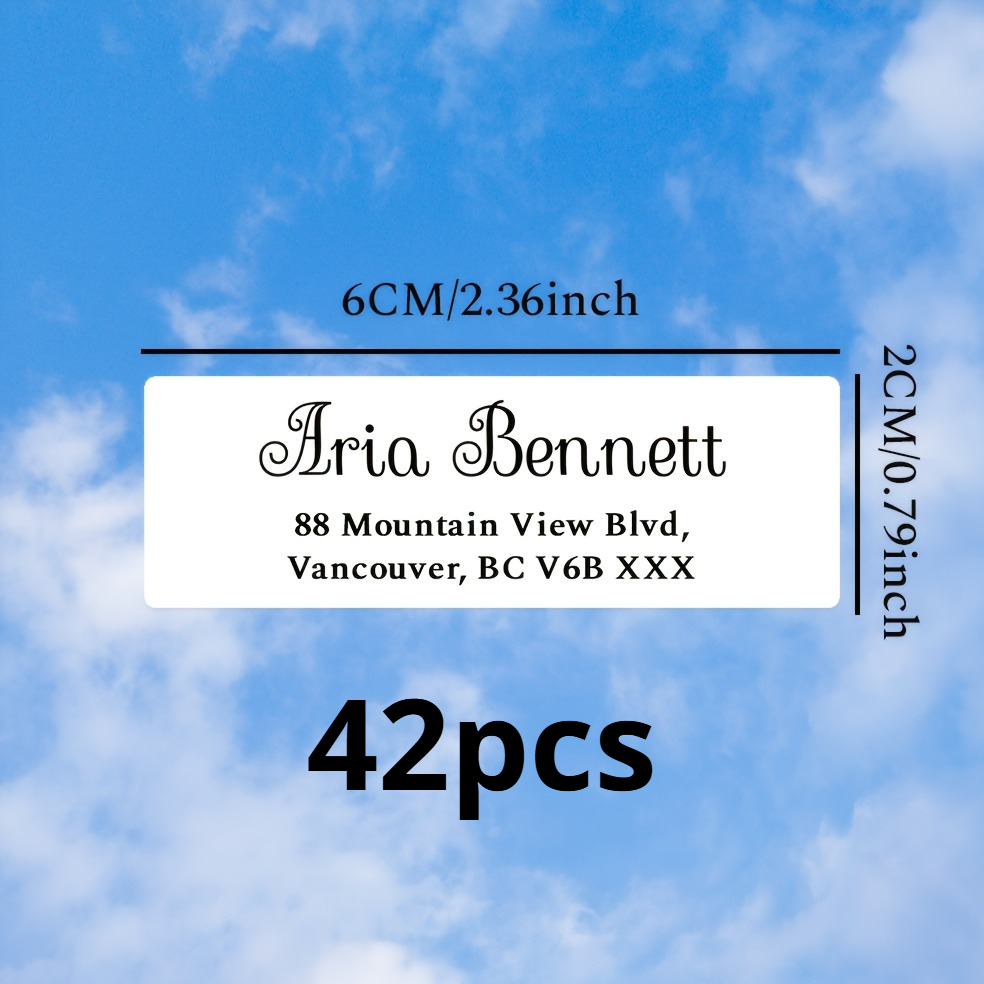 TEMU Customized Personalized Address Labels, Matte Adhesive Stickers, Custom Return Address Labels, White Adhesive Stickers, Suitable For Envelopes,