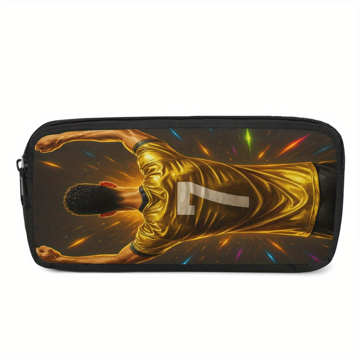 TEMU de Football Étui à Crayons Grande - Pochette à Fermeture Éclair Durable avec Design de Football Coloré, Multi- pour les Fournitures de Bureau,