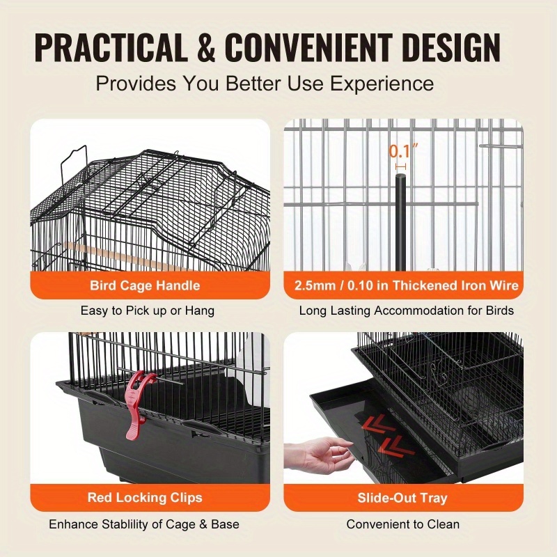   39 hanging metal bird flight cage for parakeets cockatiels small parrots multi level perches swingable chains   design with hanging hooks for indoor outdoor use parrot cage indoor bird enclosure sturdy construction parrot keepers Product details 5
