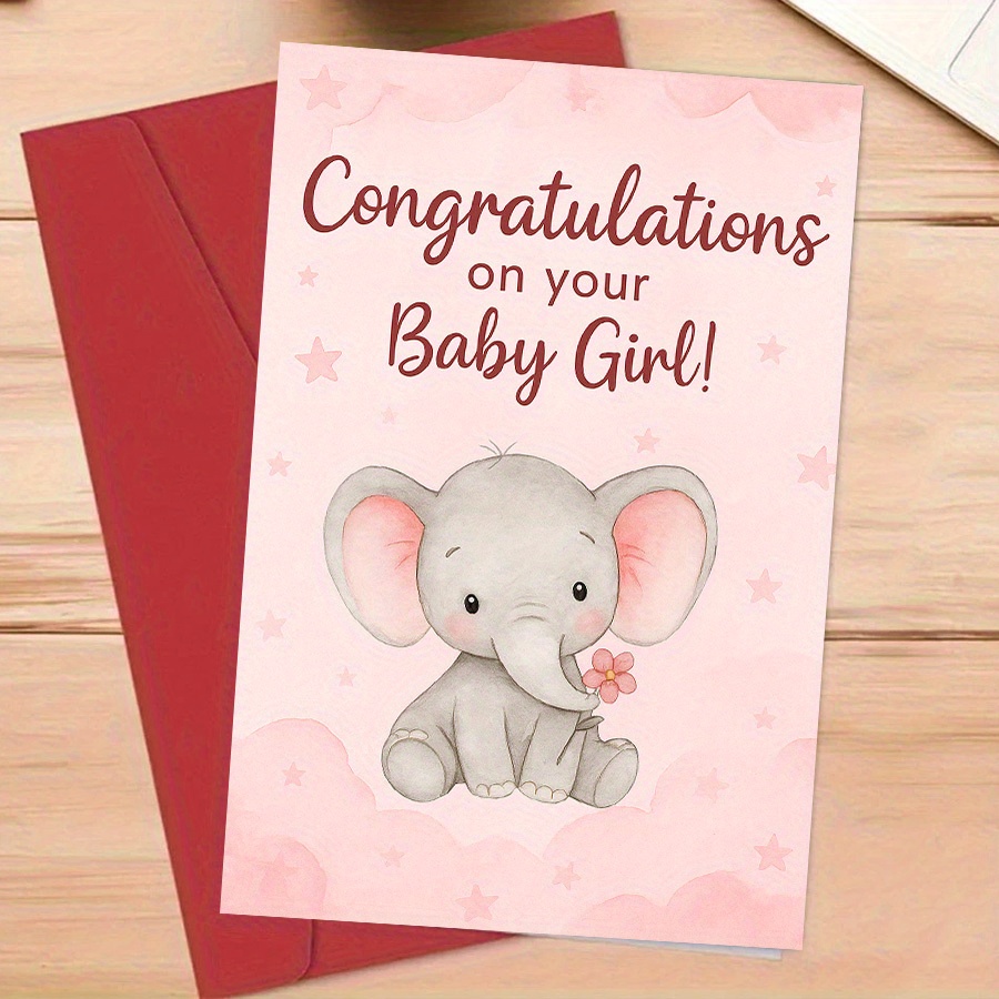 Adorable Elephant-Themed Card for New Parents