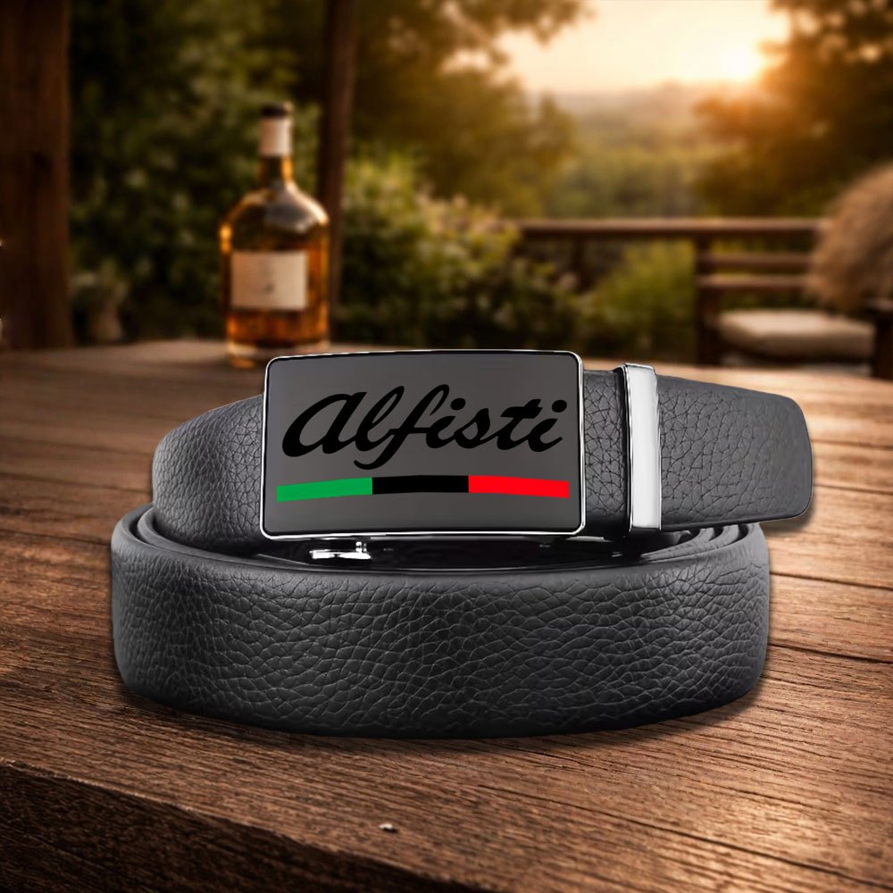 TEMU 1pc Alfisti Men's Business Trendy Belt - Stylish Automatic , Smooth And Convenient, No Jamming - - A Must-have - Easily Pairs With Jeans To Show