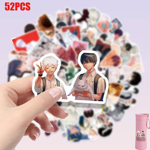 52pcs japanese anime style boy character suitable for decorating laptop decals laptop shell films stickers tablet stickers mobile phones sticker decals and other smooth for decoration