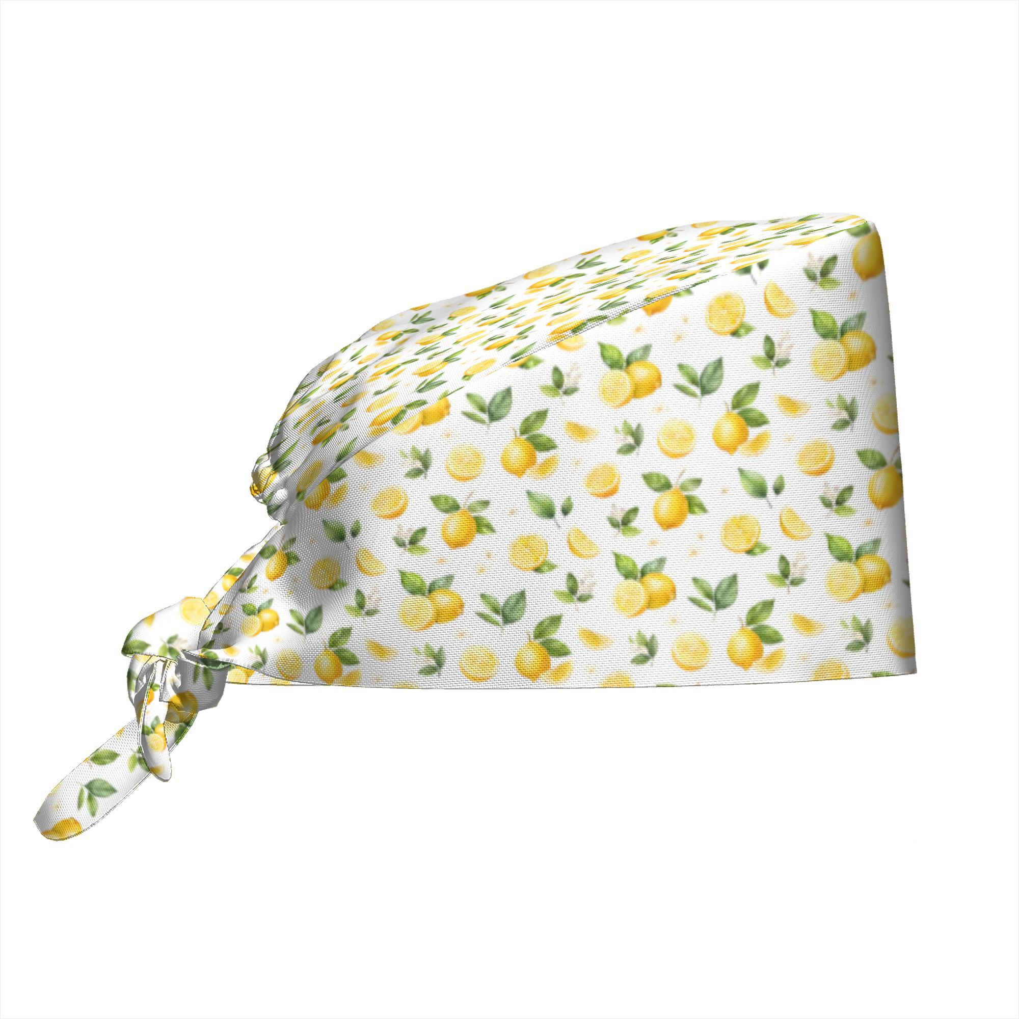 TEMU 1 gorro de trabajo para mujer a con temática de limón - un gorro y ajustable, ideal para enfermeras, chefs y cocineros, para floristerías y