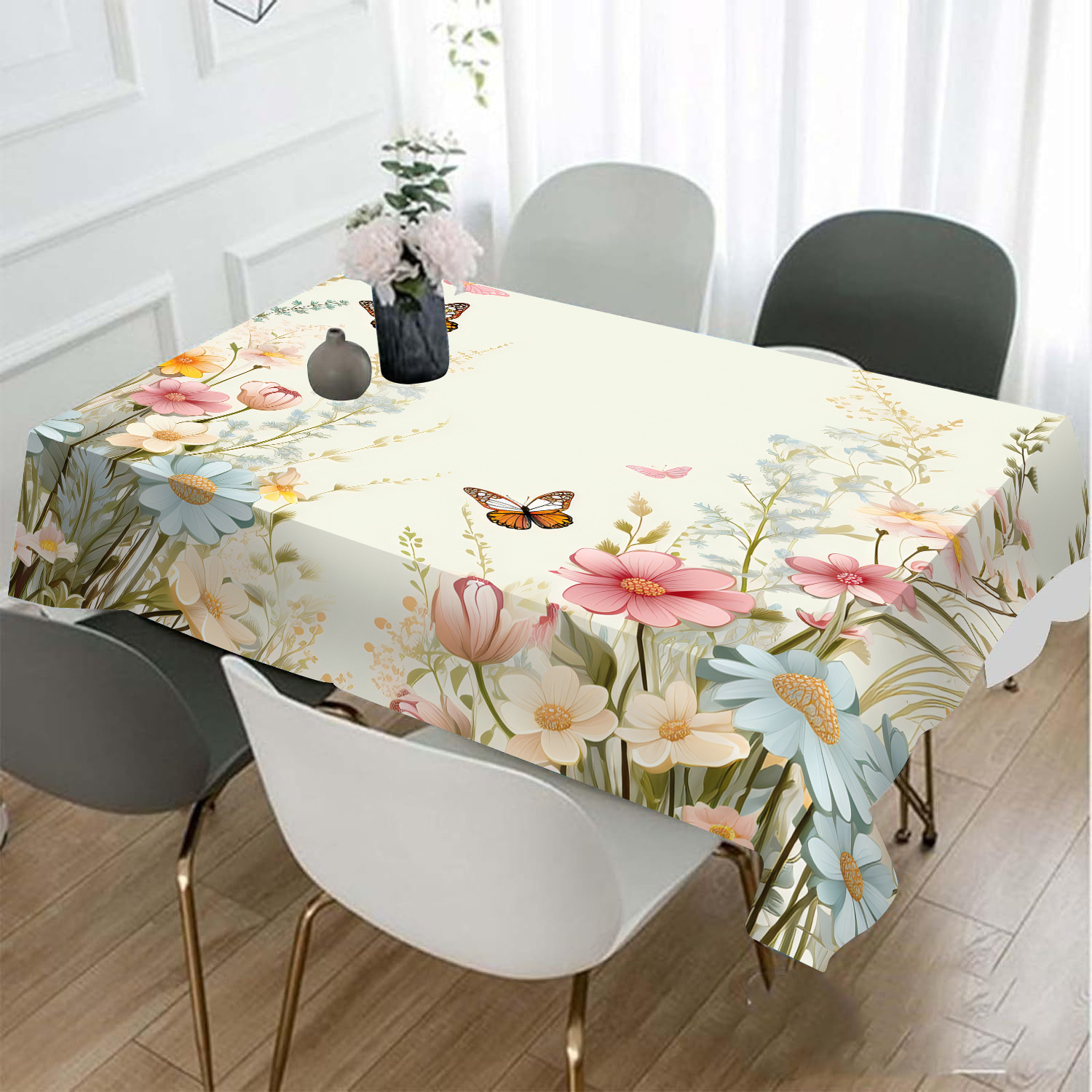 

1pc Tablecloth, 100% , , Table , Dustproof Tablecloth And Insects For Dining Tables, Gatherings