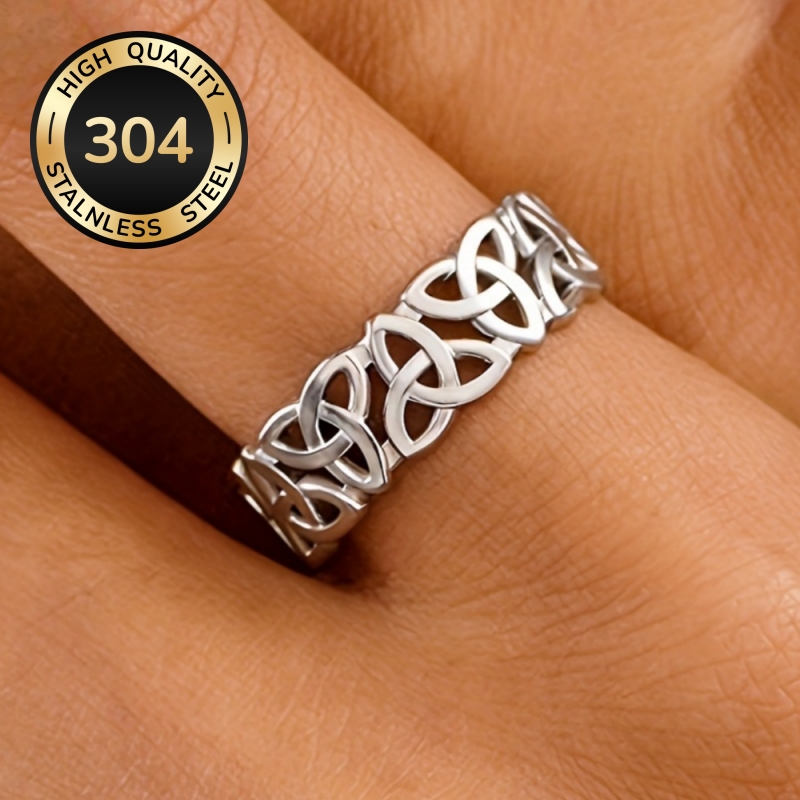 Fashion Flower Open Adjustable Ring, 304 Stainless Steel