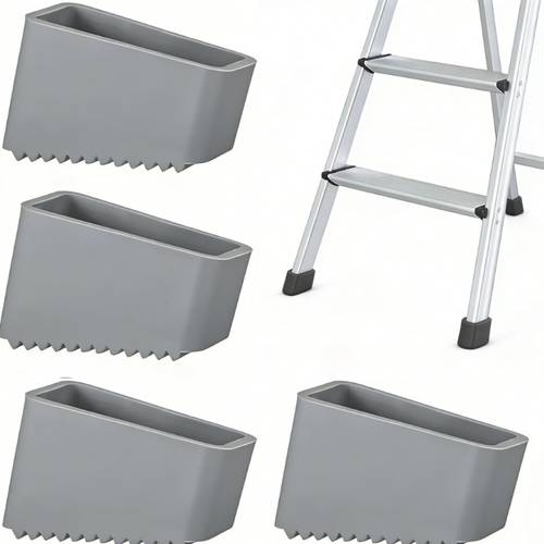 4er/2er pack hochleistungs-rutschfeste gummi-leiterfüße - universelle leitersicherheitskappen für teleskopleitern, für heim- und industrieanwendungen, graue farbe, leitersicherheitszubehör, strukturierte rutschfeste oberfläche, sicheres passformdesign