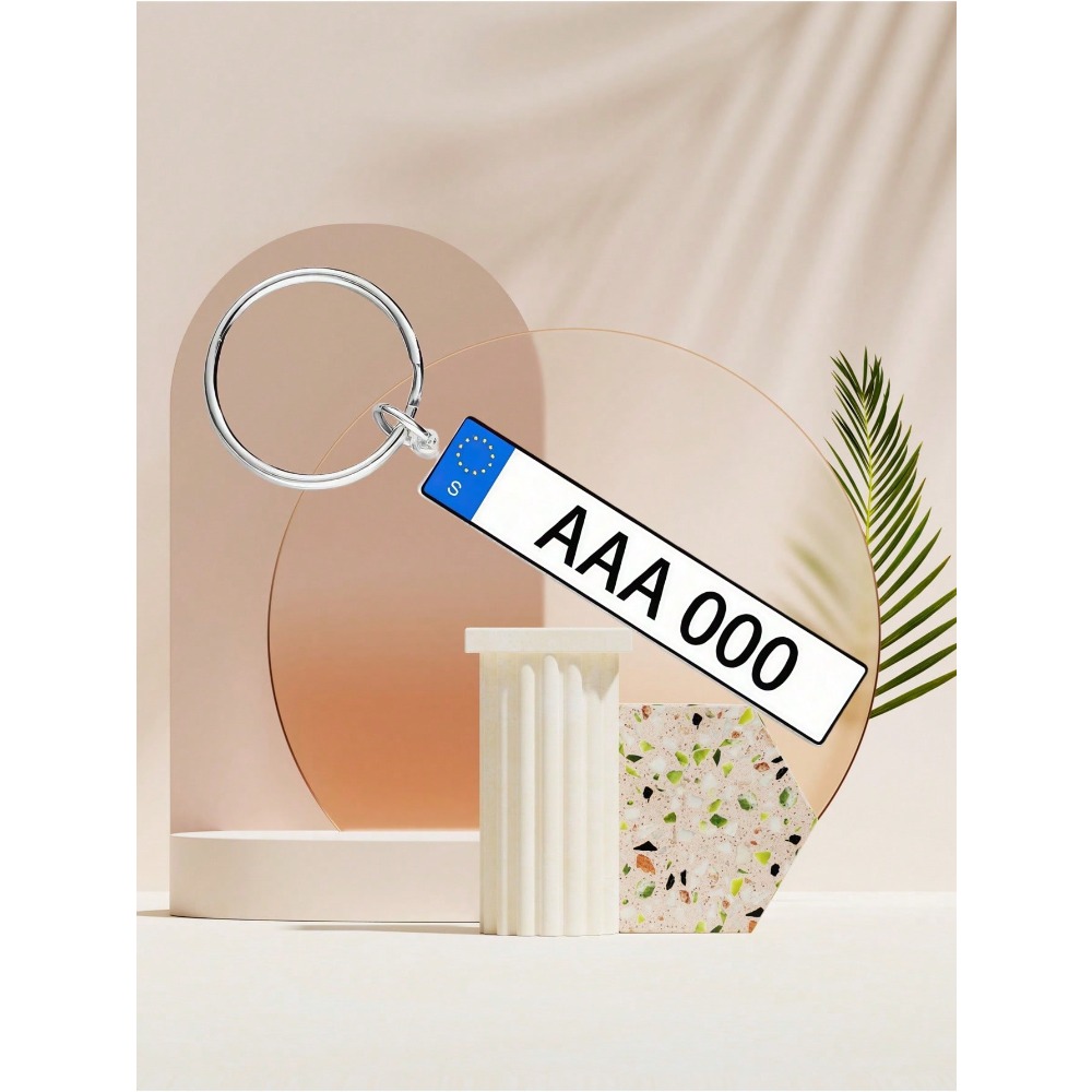 TEMU 1pc Custom Car License Plate Keychain, Custom Name Keychain, Self- License Plate Keychain, Custom Acrylic License Plate Keychain, Personalized