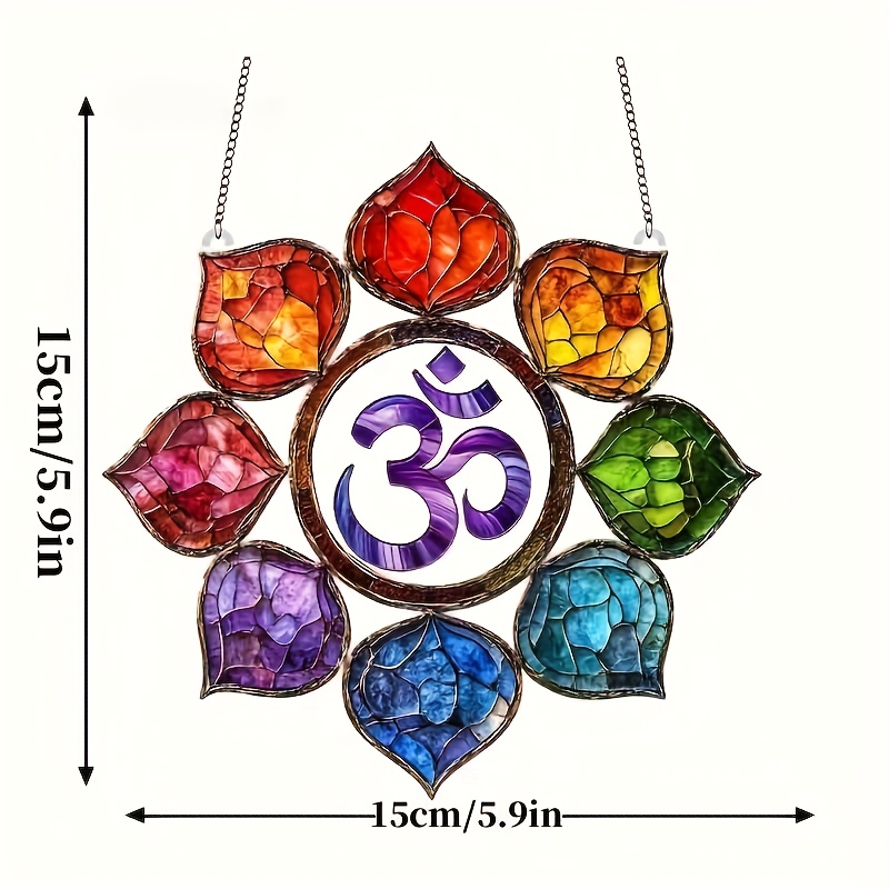 Image of 2d Flat, Universal For , 2d Flat Printing Suncatcher Zen Wall Art, Bohemian Style Home Decoration, Full Of Positive Energy, Perfect Gift For Women, For Yoga And Meditation, For Christmas