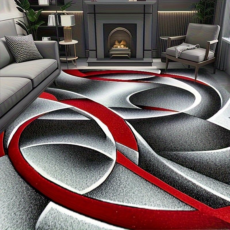 TEMU 1pc Modern Abstract Geometric Area Mat - Glittery Golden Diamond Velvet, Non-slip Machine Washable Mat For Living Room, Bedroom, Kitchen & Game Room Decor, Rugs For Living Room, Home Decor