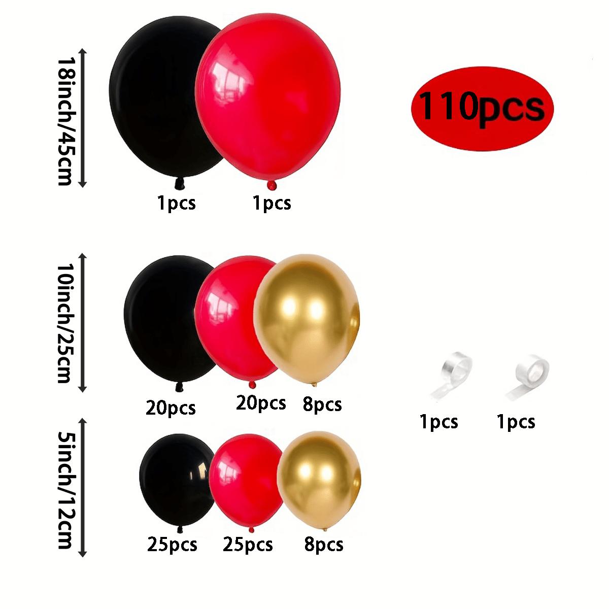 TEMU 110pcs Ballons Rouges et Noirs de Fête Décoration Ballons Fête d'Anniversaire Décoration Événement Besoin de Décoration pour la Saint-Valentin