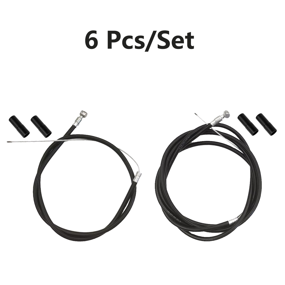 TEMU Kit cavi freno bici 6 pezzi, 1 cavo freno anteriore e 1 cavo freno posteriore, 4 tappi terminali per alloggiamento; resistente all'usura, da