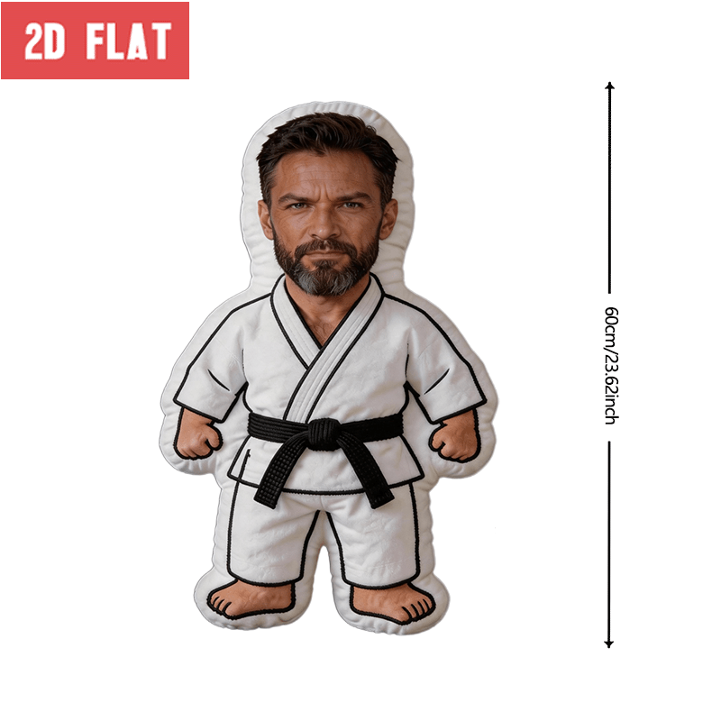 TEMU Personalized Photo/text Custom Karate Cushion - Large 60cm Suitable For Adults, Karate-themed Pillow With Your Own Picture, Hand Washable
