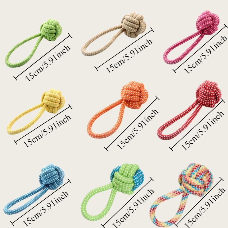 1pc Heavy-Duty Braided Rope Dog Chew Toy, Random Color Rope Ball with Textured Grip - Interlocked Rope Ball for Power Chewers, Teeth Cleaning And Training, Durable Molar - Suitable for Fetch