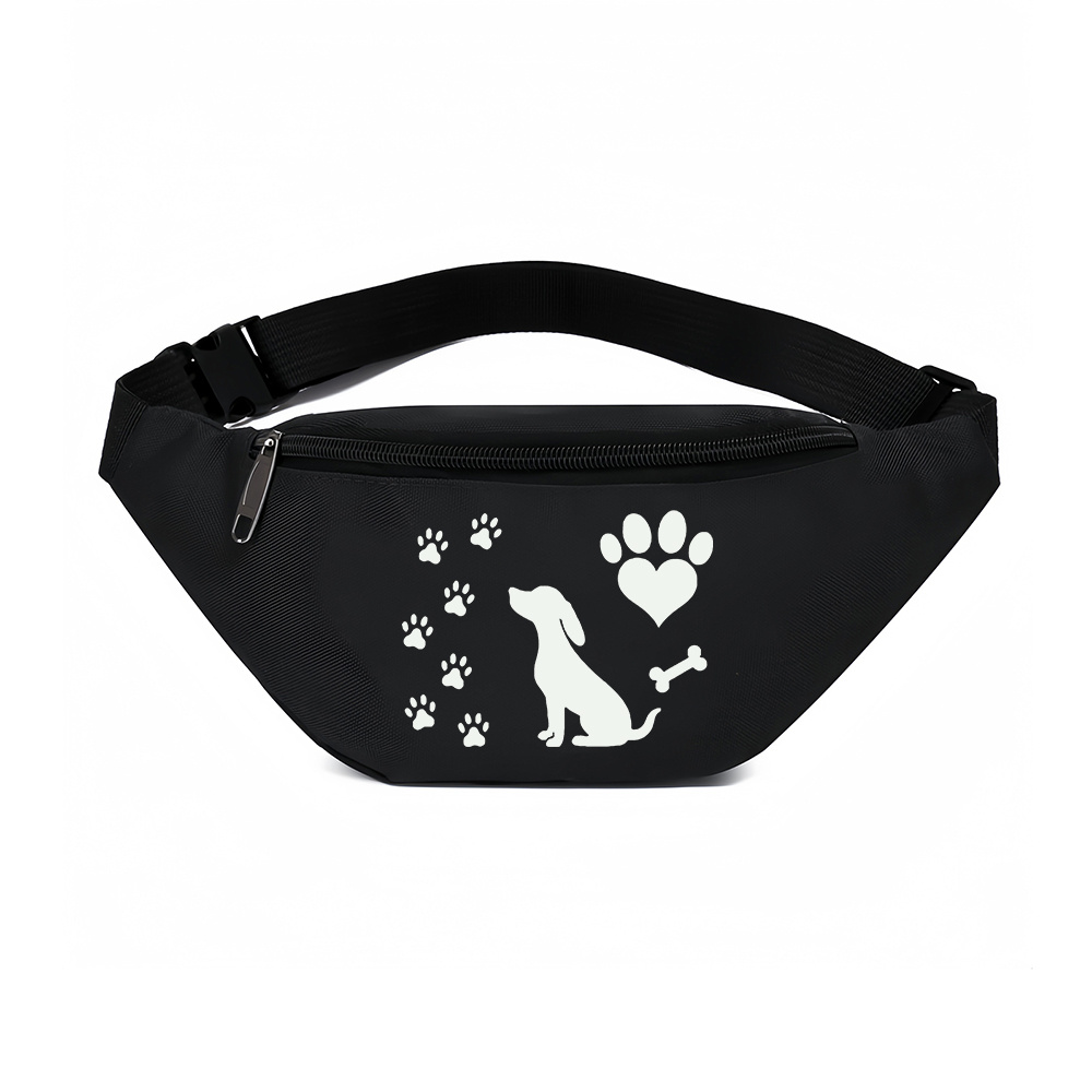 TEMU 1pc Paw Print Dog Belt Bag With Adjustable Strap - -free Suitable For , Machine Washable Waist Bag For Daily Use, Crossbody Belt For, Festive