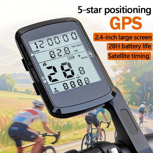 tabla de código inalámbrica con posicionamiento gps de estrellas para bicicleta, con pantalla lcd retroiluminada, recargable por usb, duración de batería de 28h, diseño compacto para bicicletas de montaña/ , accesorios para bicicletas de montaña, asistencia de , cuerpo de plástico