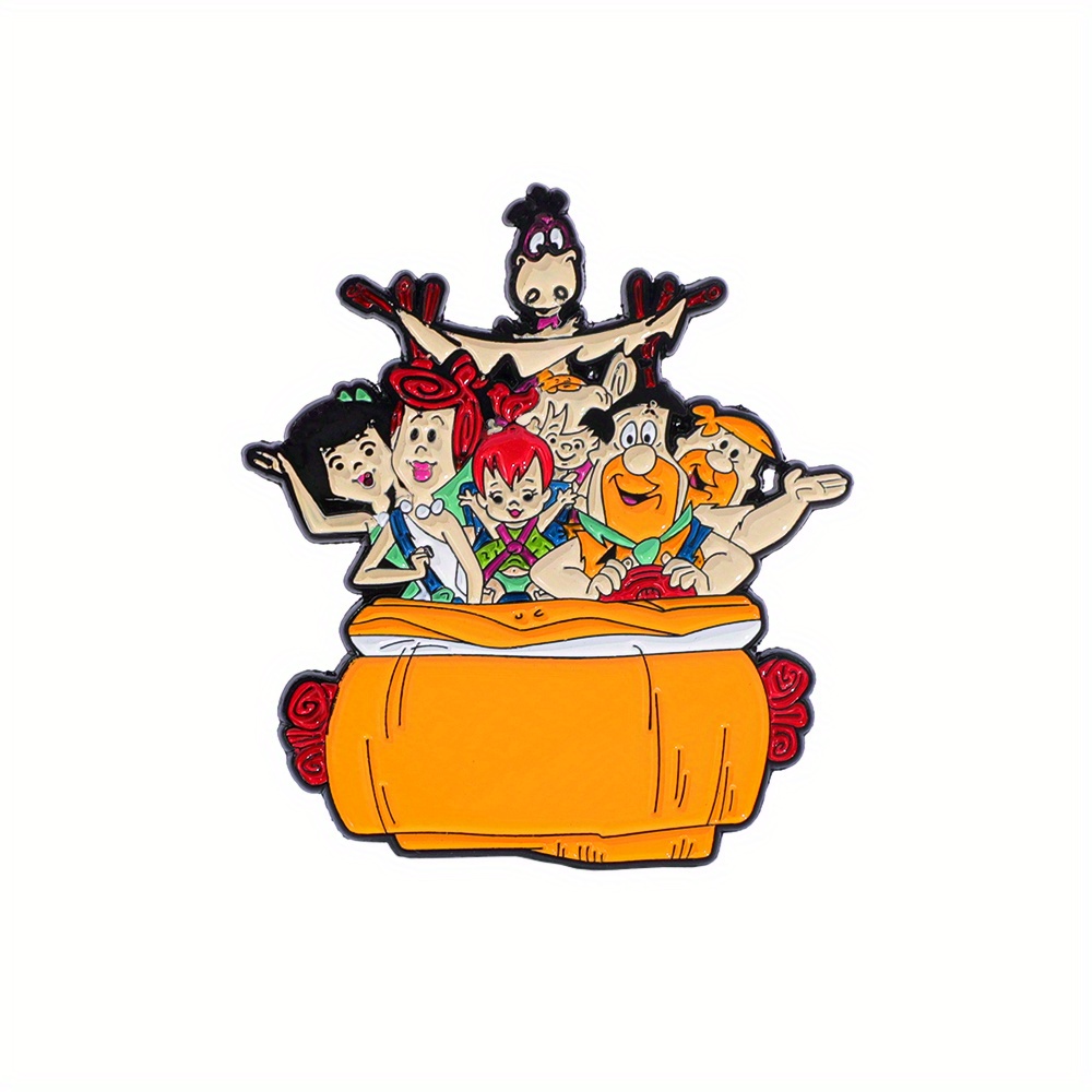 TEMU 1pc Cute Cartoon Anime Brooch Funny Family Gathering Enamel Pin Backpack Clothing Accessories Metal Badge Accessories Gifts