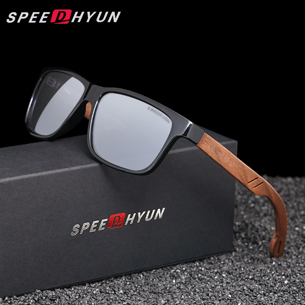 SPEEDHYUN Vintage Box Polarized Sunglasses Unisex