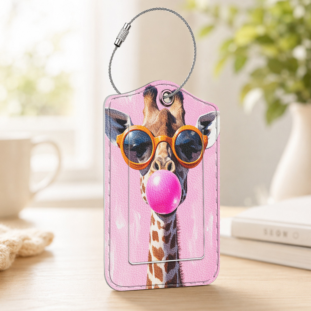 TEMU 1pc Luggage Tag, Material, With Privacy Flap And Stainless Steel Ring, Durable And, Clear Identification, Suitable For Suitcases, Backpacks,