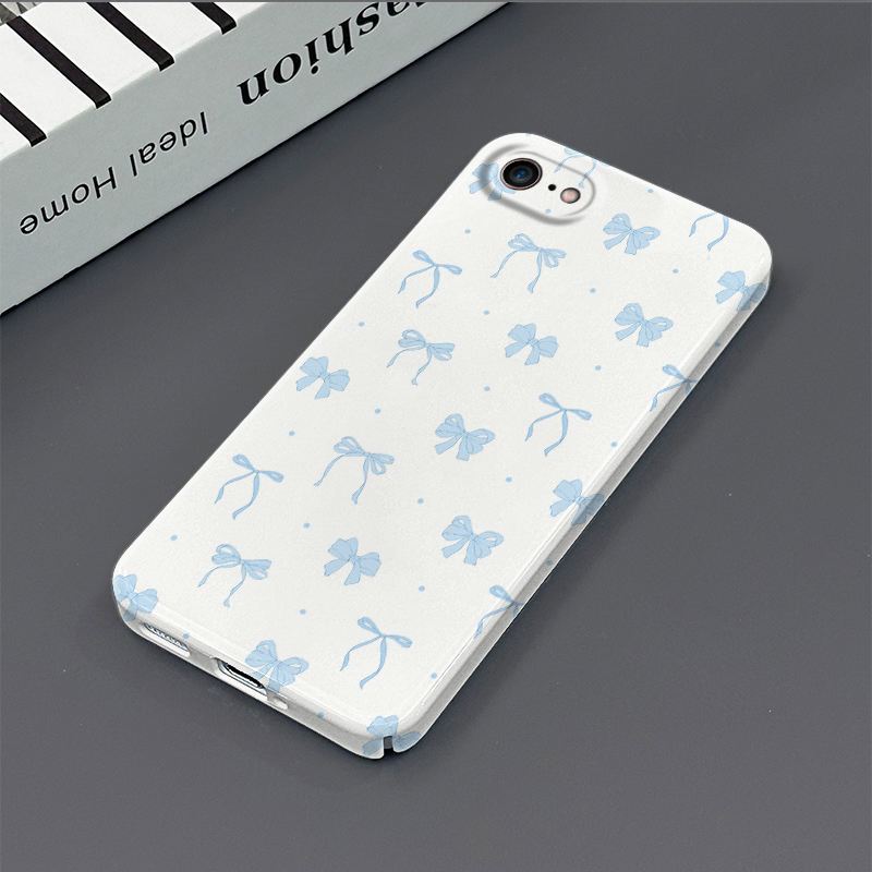 TEMU Phone Case: For Iphone 7/8 Se (2022) Se (2020) /8/se2/se3 Dainty Light - Bow - Patterned Film Fine - Hole Hard Phone Case Cover