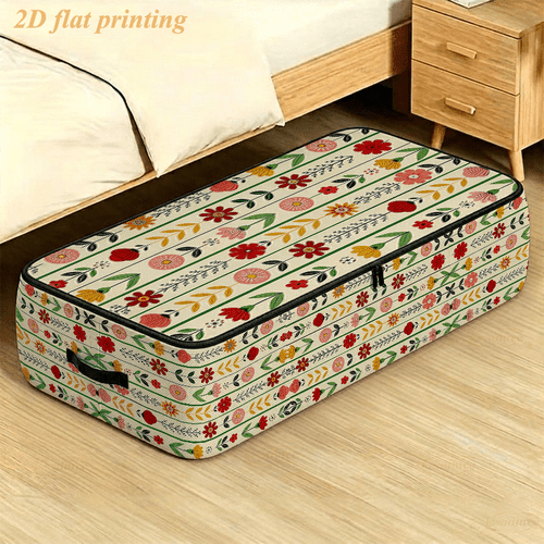 item picture thickened large capacity storage box dustproof and underbed storage bag colorful floral stripes decor home saving soft fabric bag space clothing bedding storage home and bedroom essentials