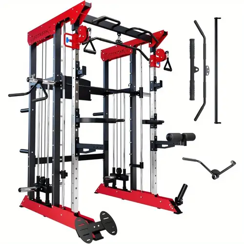 smithmachine 3600 lbs grade multi functional all in one power rack with cable crossover squat rack for home gym equipment space design