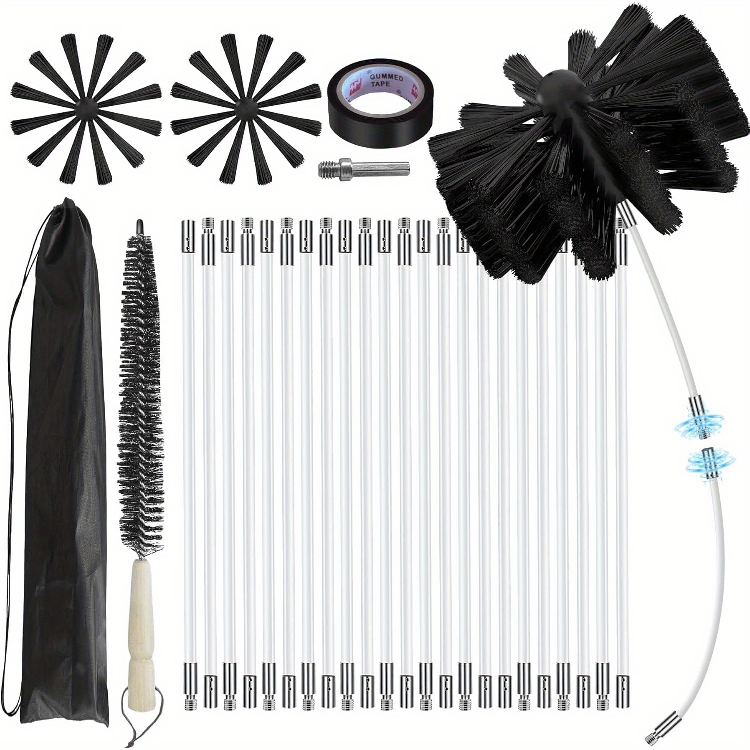 

30feet Kit, Dryer Vent 23 , Cleaning For /fireplace/sewage / , Reusable Plastic Set