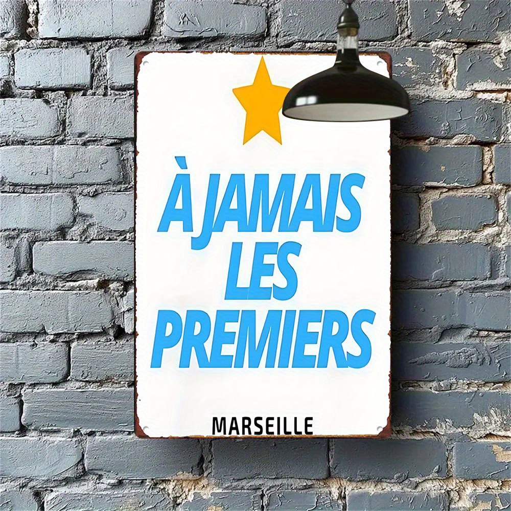 TEMU Plaque Métallique Vintage "À Les " 2D Plate, 1 pièce - Design Étoile Rustique de , 20,32x30,48 Mural en Fer Durable pour Maison, Bar, Café,