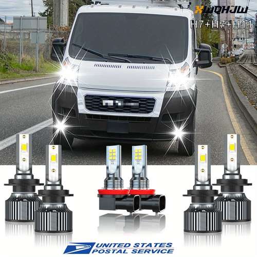 AUIMSOCO 6-Piece LED Headlight & Fog Light Combo Kit For 2011-2017 Ram 1500/2500/3500