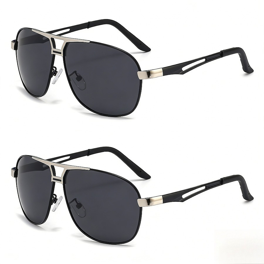 TEMU 2pairs Of Men's Sports With Lenses, A Lightweight Square Design, And Comfortable Wear. Includes Eyewear Accessories, Durable Pc Frames With Abs