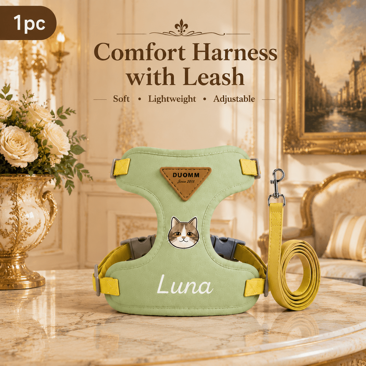 Custom Name Pet Leash for Cats and Dogs